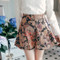 Flower Print Artifical Suede Skirt