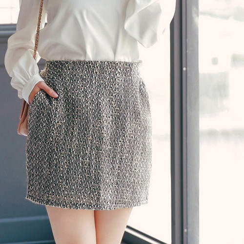 Mixed Woven Skirt 