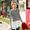Round Neck Knit Fake Two Pieces Top