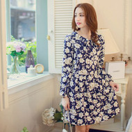 V Neck Flower Print Dress