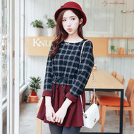 Plaid Fake Two Pieces Dress