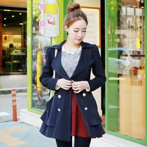 Korea Style Waist Trench Coat 