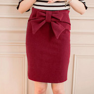 Bow Woolen Skirt