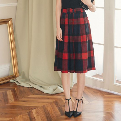 Plaid Wide Leg Pants