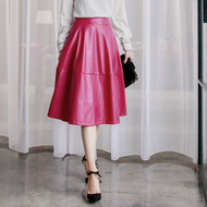 Faux Leather Umbrella Skirt