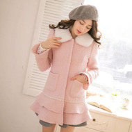 Detachable Faux Fur Collar Coat