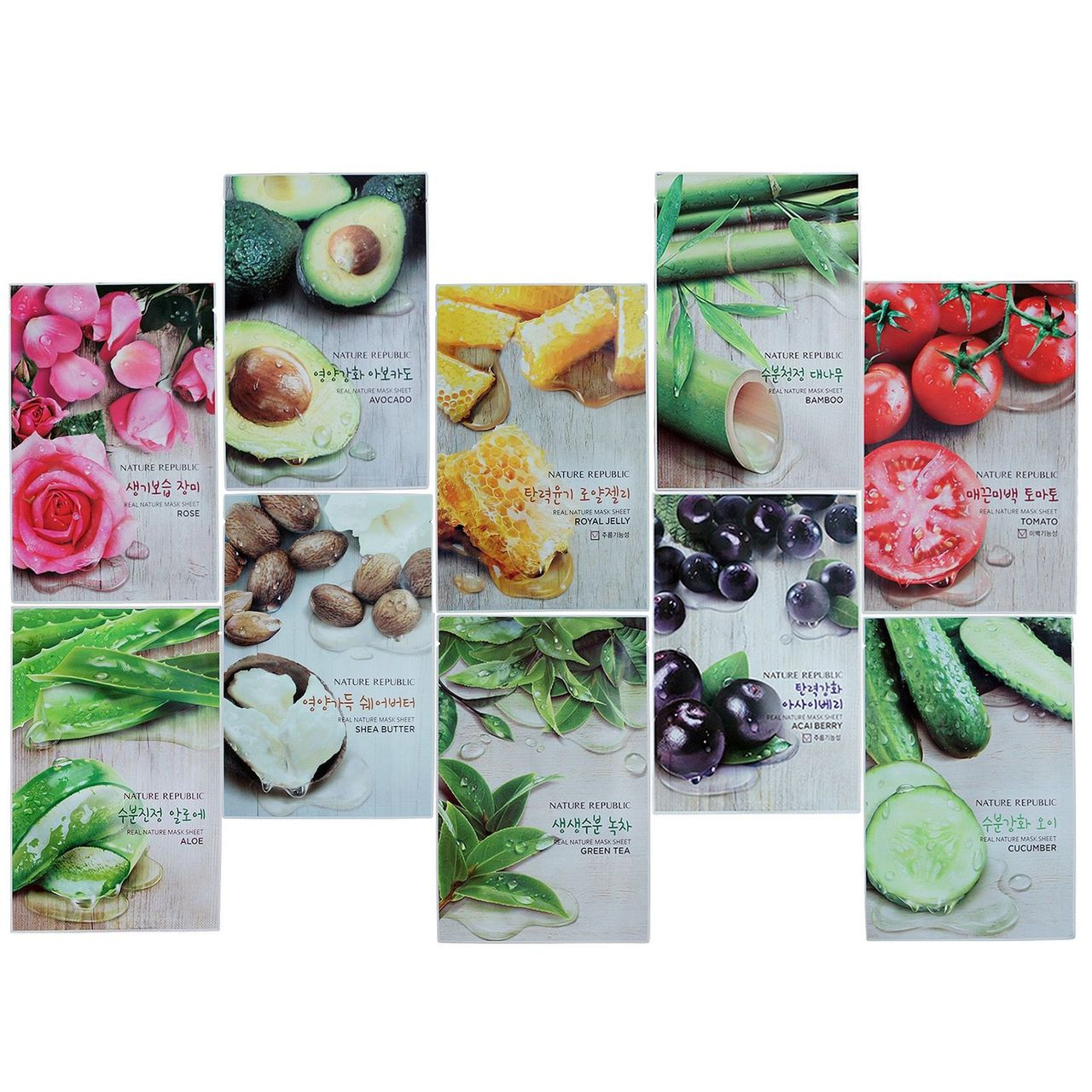 NATURE REPUBLIC Real Nature Mask Sheet 10 PCS - Strawberrycoco