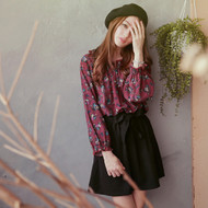 Off Shoulder Floral Waisted Dress