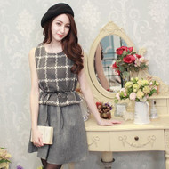 Plaid Umbrella Swing Dress