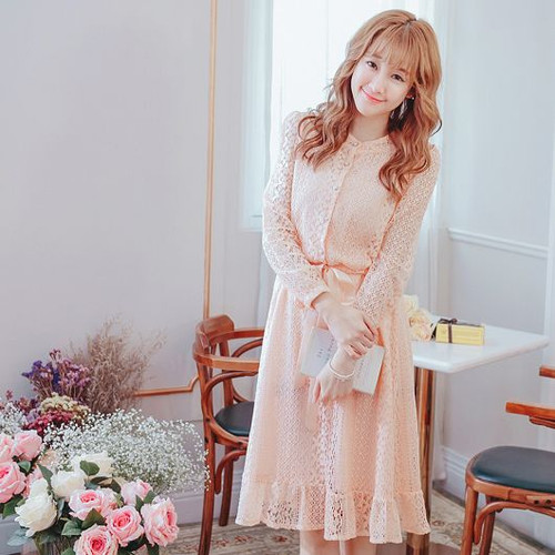 Tie Waist Lace Dress