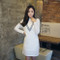 Mock Neck Contrast Trim Knit Shirt Dress Mock Neck Contrast Trim Knit Shirt Dress