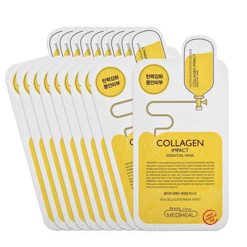 MEDIHEAL Clinic Collagen Impact Essential Mask Pack Sheets 10 Pcs