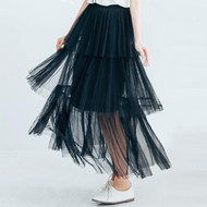 Gauze Maxi Layer Cake Pleated Skirt