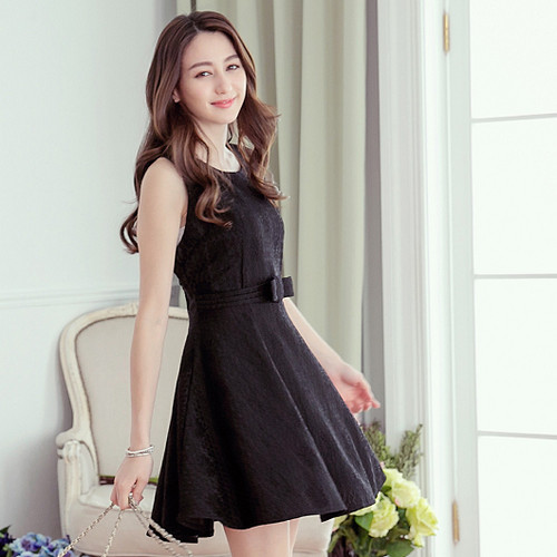 Lady Lace Print Dress