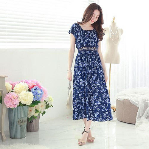 Lace Flower Maxi Dress