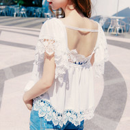 Square Neckline Lace Blouse