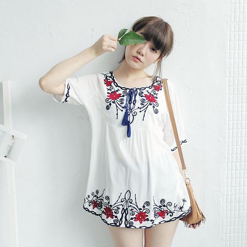 Embroidered Fringed Shirt