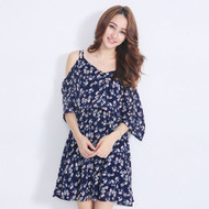 Flower Print Strapless Dress