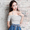 Strapless Striped Knit Top