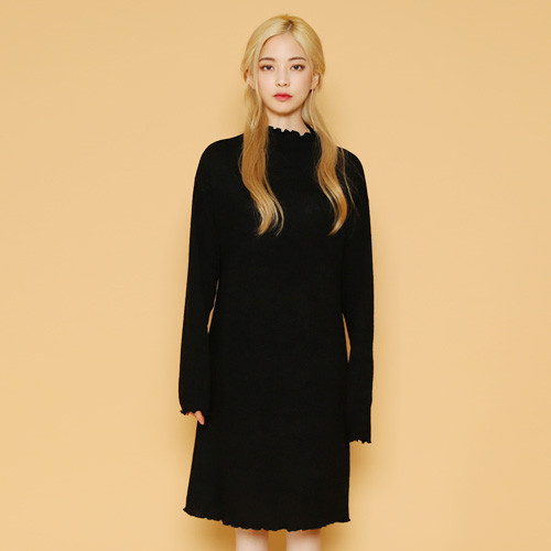 Lettuce-Edged Long Dress