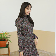 Floral Print Shirred Waist Dress 