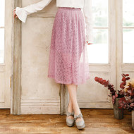 Flower Lace Pleated Skirt