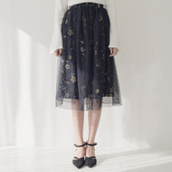 Floral Waist Elastic Skirt