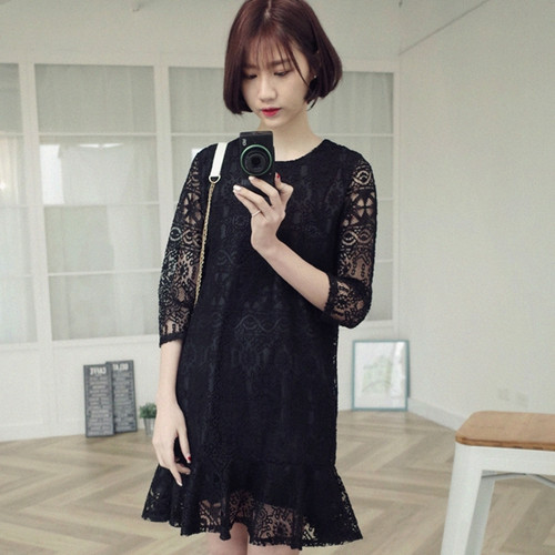 Black Swing Lace Dress