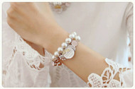Cute Pearl Bracelet with Charms
