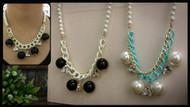 Pearl with Beads Charm Necklace