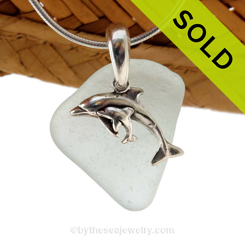 Sterling Silver Mother and Baby Calf Dolphins Charm