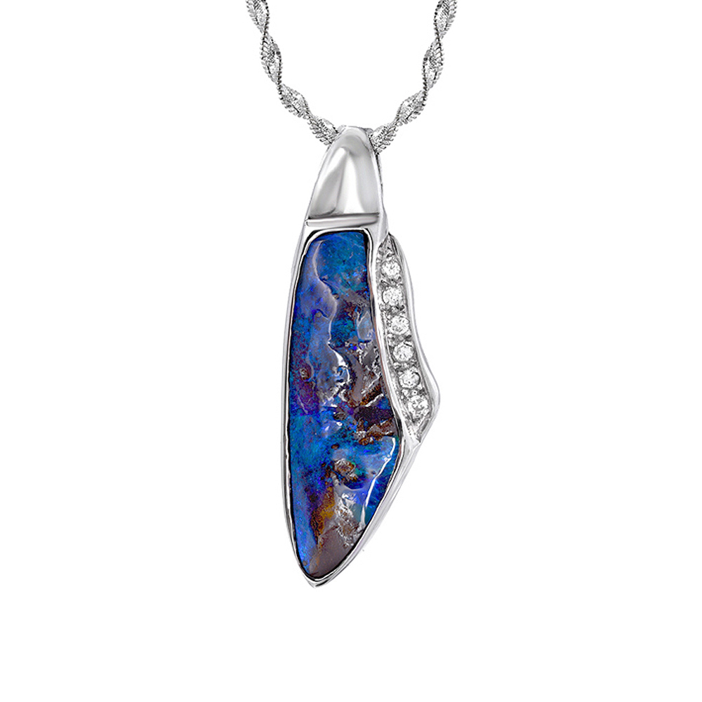 OPAL AND DIAMOND NECKLACE