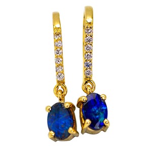 OPAL AND DIAMOND EARRINGS