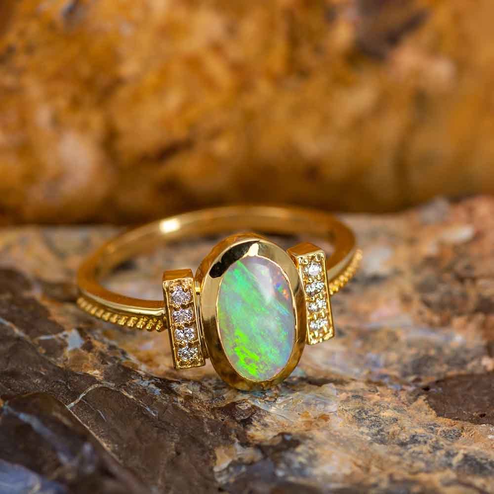 OPAL AND DIAMOND RINGS