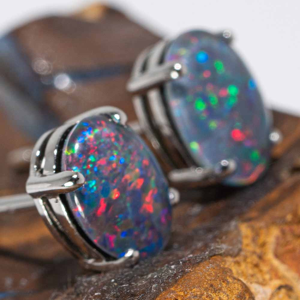 genuine black opal earrings