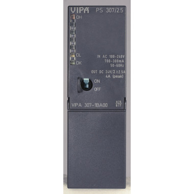 307-1BA00 - PS307 Power Supply, 100-240VAC Input, 24VDC Output, 2.5A. Replacement for Siemens 6ES7307-1BA01-0AA0