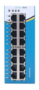 promesh b16 industrial managed switch front view.