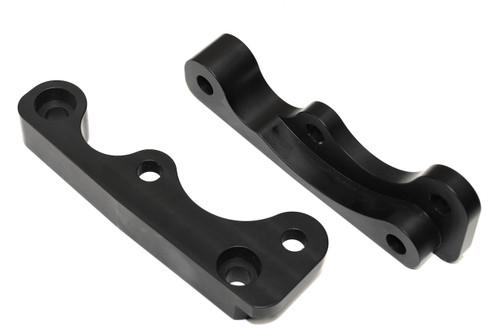 Brake conversion brackets P08/P4 280mm Brembo 65mm. 
NOTE: Available only in natural alloy color. Black is no longer manufactured, photo is for reference only.
