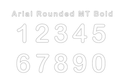 Race Numbers: Arial Rounded MT Bold WHITE (Senior)