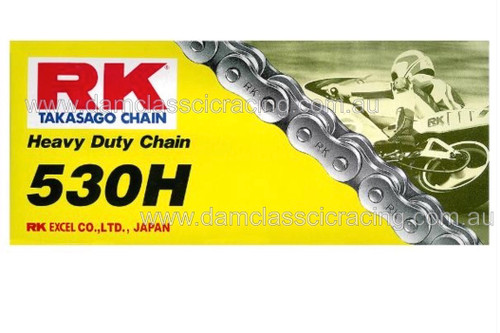 RK Chain 530H x 114L Heavy Duty Chain with Clip Link. Non O-Ring