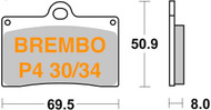 Sintered Brake Pads for Brembo P4 30/34 Caliper