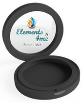 A) Empty Black Single Round Compact for 1 Pressed Powder Refill