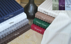 Aloha Collection  Tone on Tone Stripe - 400 Thread Count Egyptian Cotton Split King Sheets 