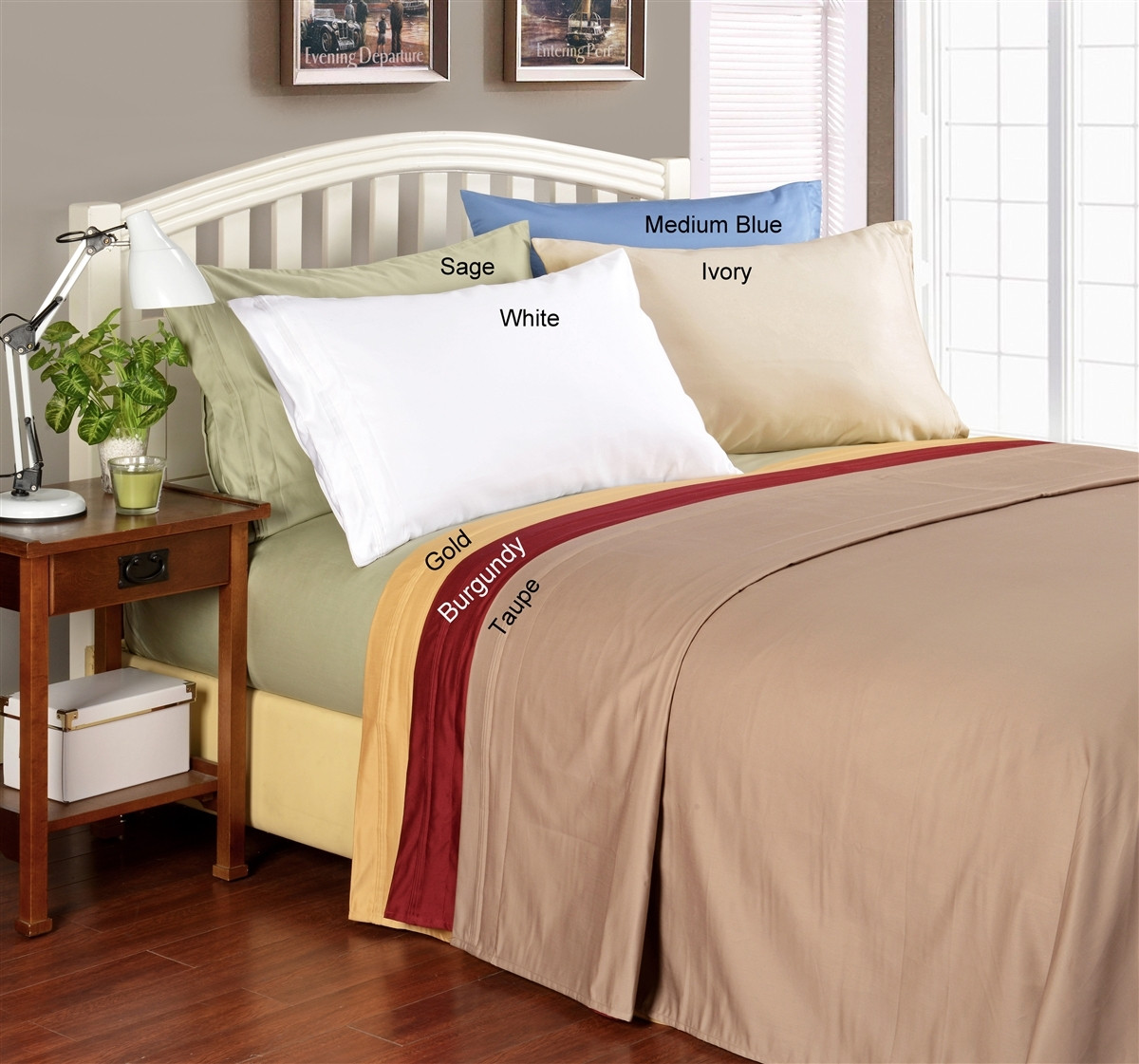 Queen Egyptian Blue Solid Bed Sheet Set 1000 Thread Count 100/% Egyption Cotton