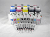 Refillable Cartridge Kit for the Epson Pro 3880 with 9 x 8 oz Bottles of Cave Paint Elite Enhanced pigment inks