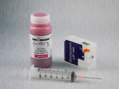 Magenta Refillable Cartridge for the Epson Pro 3800 with 1 x 8 oz Bottle of Cave Paint Elite Enhanced Magenta pigment ink (needs chip from original cartridge)