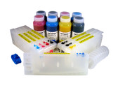 Refillable Cartridge Kit for Epson Pro 4880 with 8 x 500 ml bottles of Cave Paint Elite Enhanced pigment inks - includes Matte Black ink and cartridge