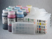 Refillable Cartridge Kit for Epson Pro 4900 with 11 x 500 ml bottles of Cave Paint Elite Enhanced pigment inks