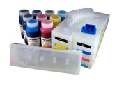 Refillable Cartridge Kit for Epson Pro 7890/9890 with 9 x 500 ml bottles of Cave Paint Elite Enhanced pigment inks