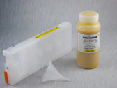 1 x Refillable Cartridge for the Epson Pro 7800/9800 with 1 x 0.5 Liter Bottle of Cave Paint Elite Enhanced pigment ink - Yellow (chip resetter needs to be ordered separately)